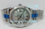 Copy Rolex Oyster Perpetual Day-Date Silver Roman Dial Watch 36MM